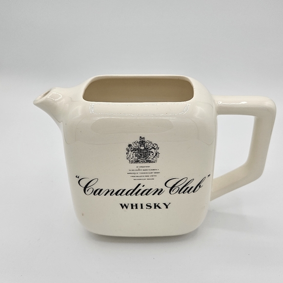 Canadian Club Whisky Pub Jug Water Pitcher - Queen Elizabeth II Royal Seal - Picture 2 of 5